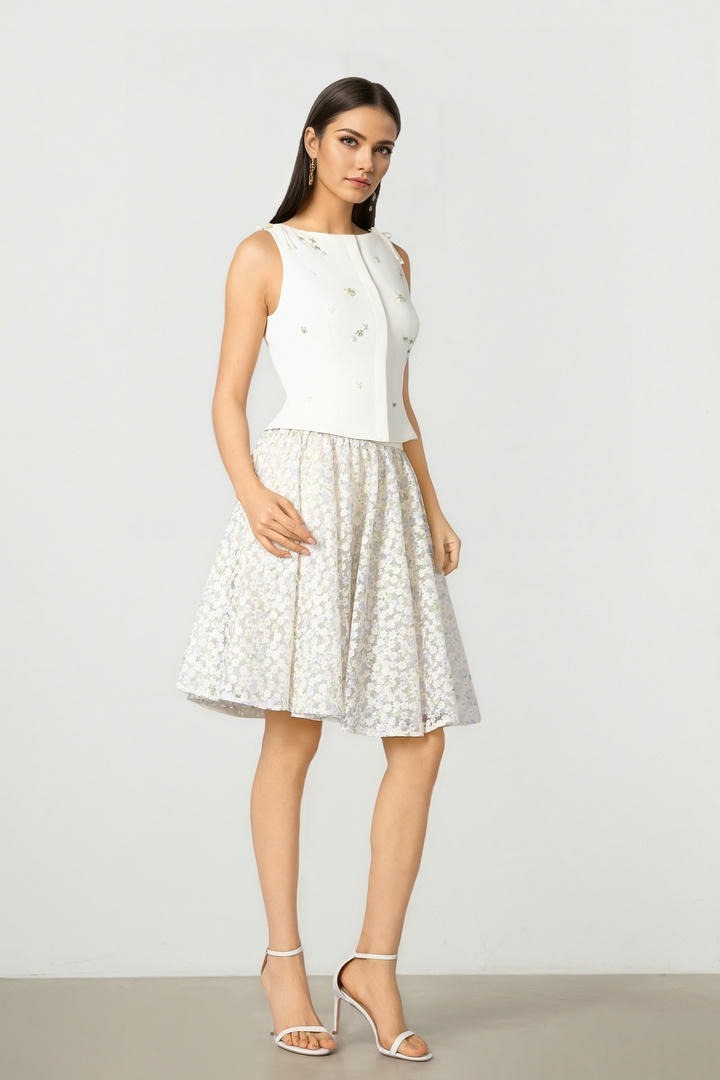 Embroidered Mini Skirt