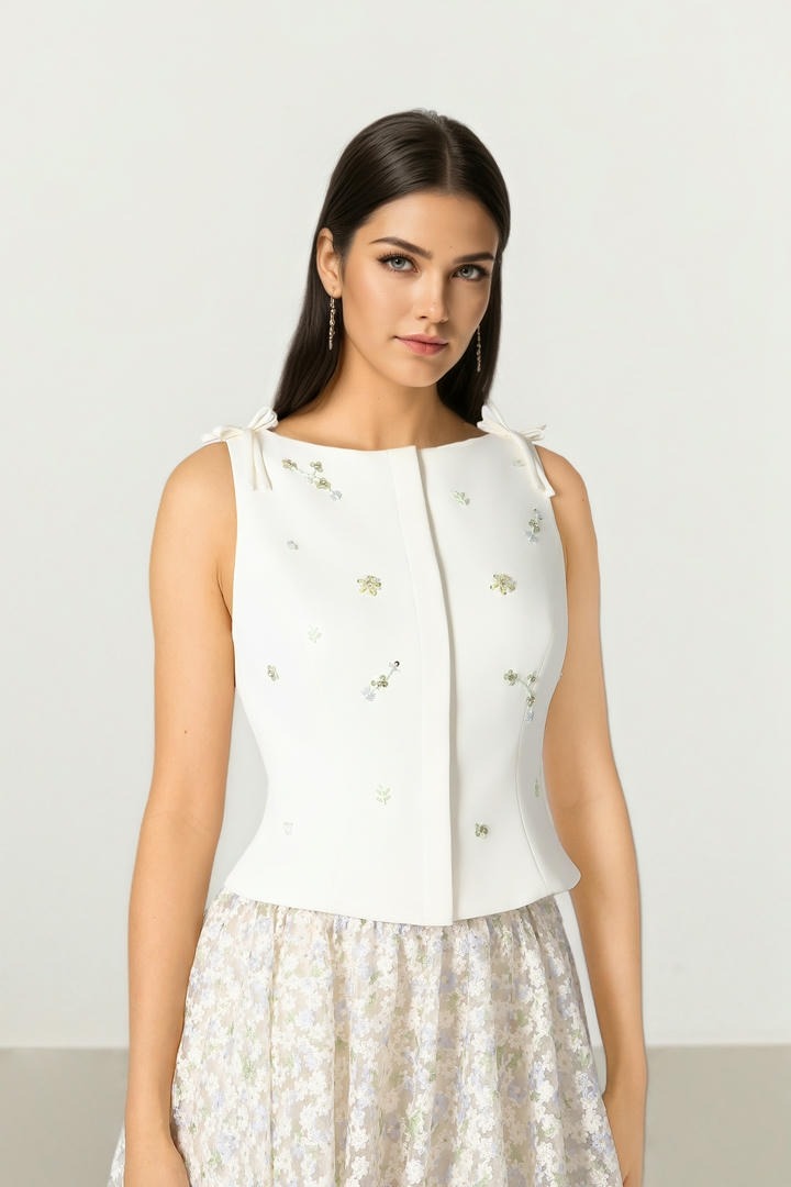 Bow Embellished Top