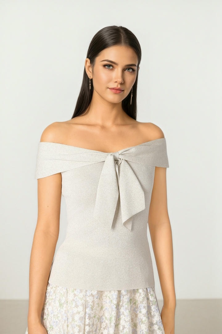 Bow Bardot Pullover