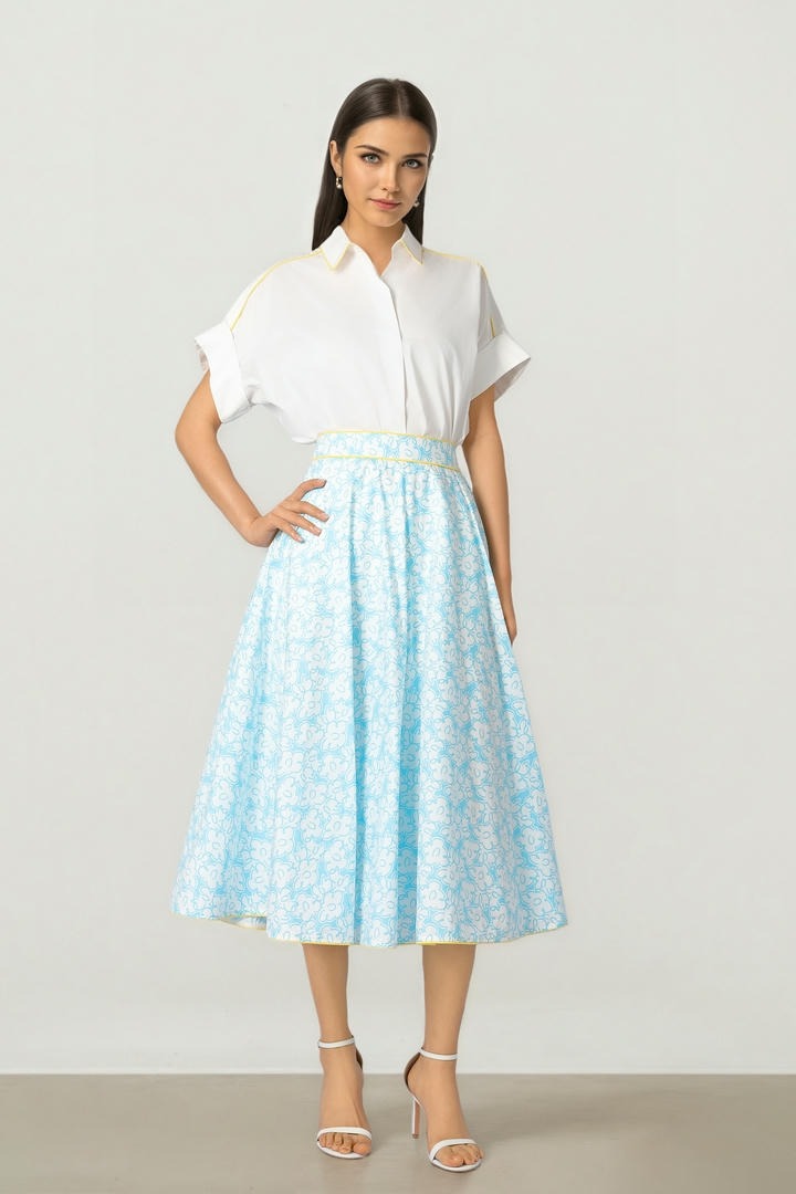 Piped Collar Top