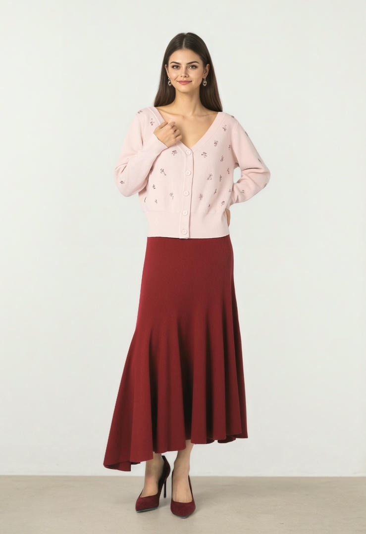 Pink Button Knit Top