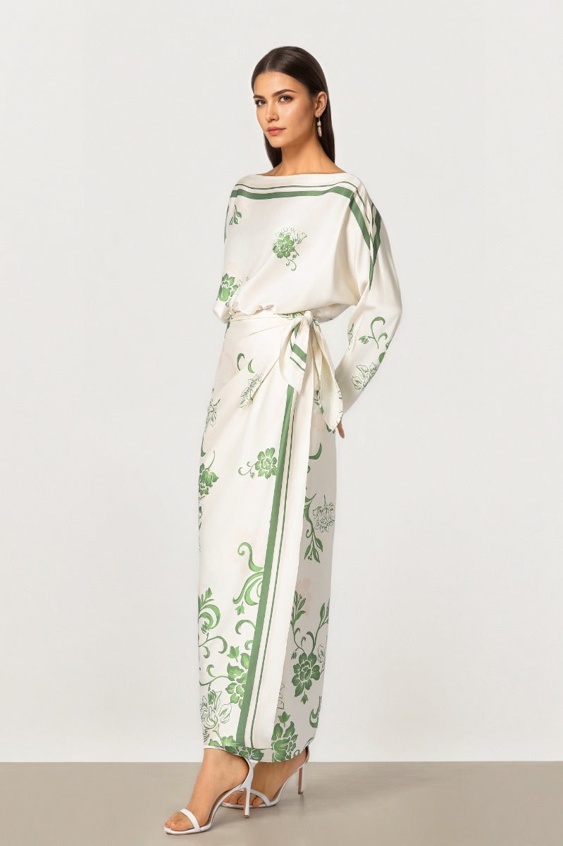 Wrap Print Dress