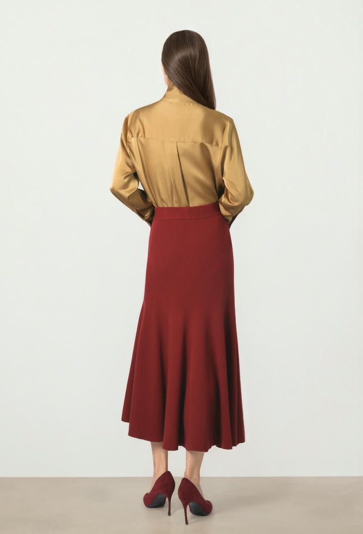 Satin Blouse Withِ Elegant Collar