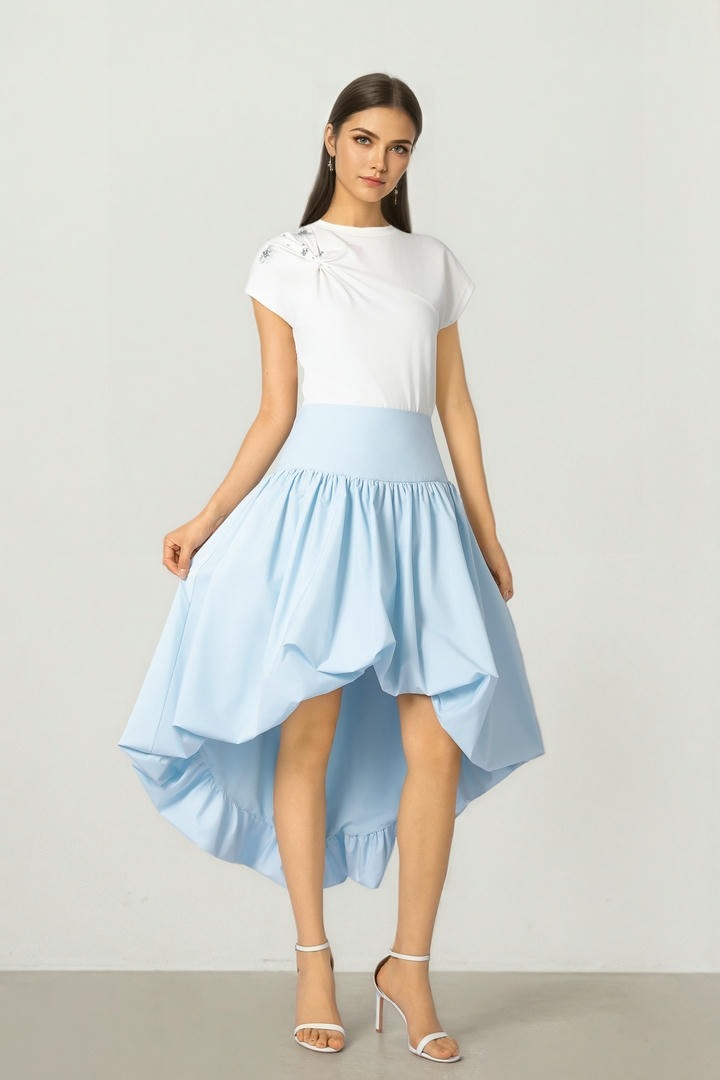 Balloon Hem Skirt