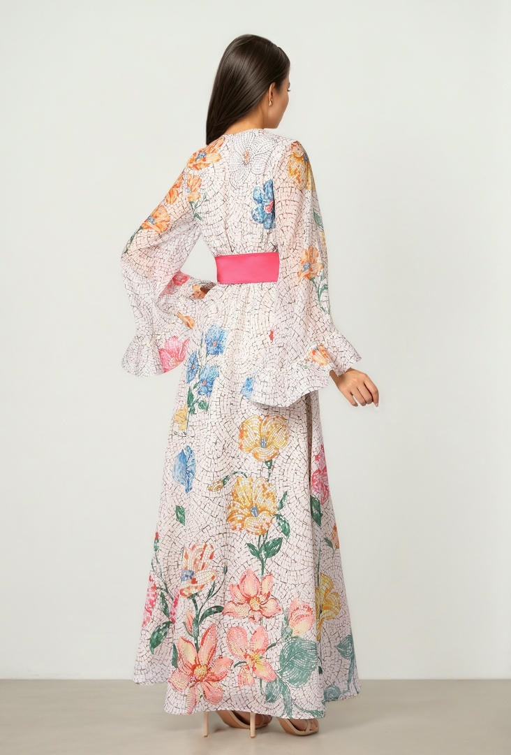 Printed Organza Dress