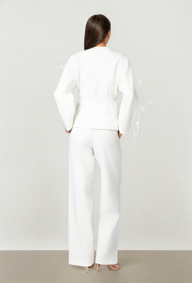 Embellished Crepe Pants