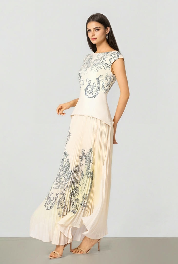 Pleated Maxi Dress