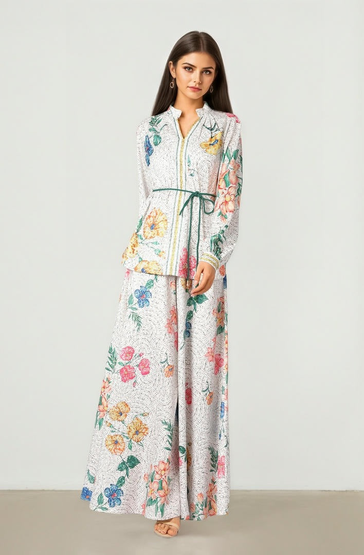 Printed Wide Pants