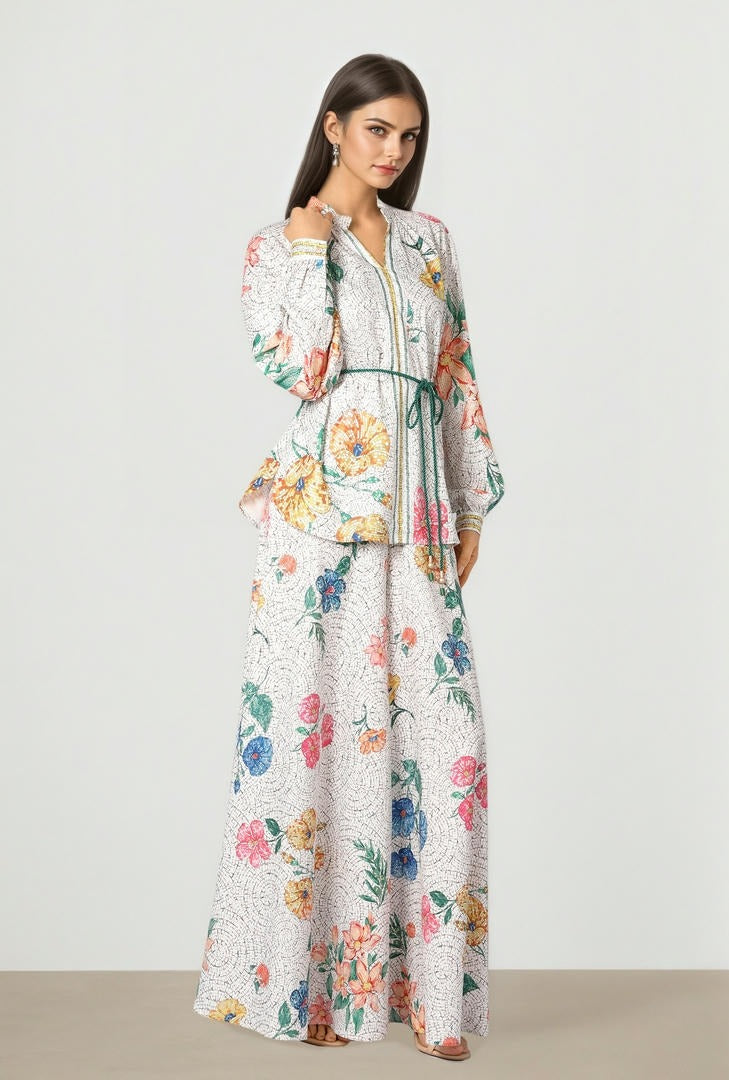 Belted Print Top