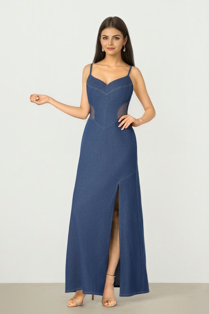 Cutout Denim Dress