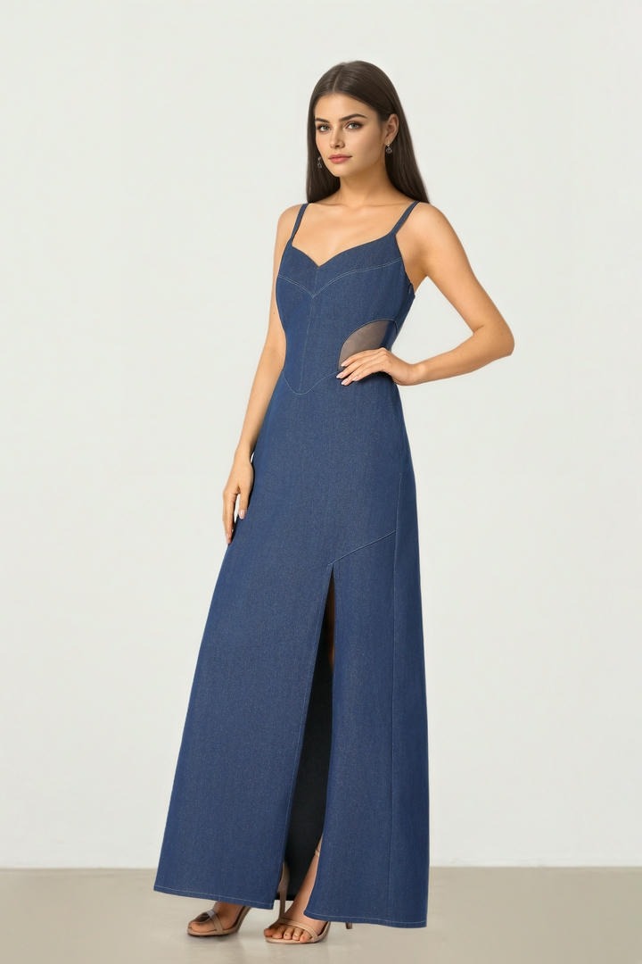 Cutout Denim Dress