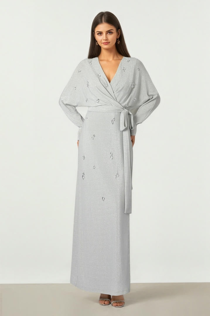 Grey Silver Jersey Dress