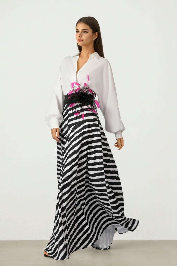 PRINTED LONG SHIRT DRESS