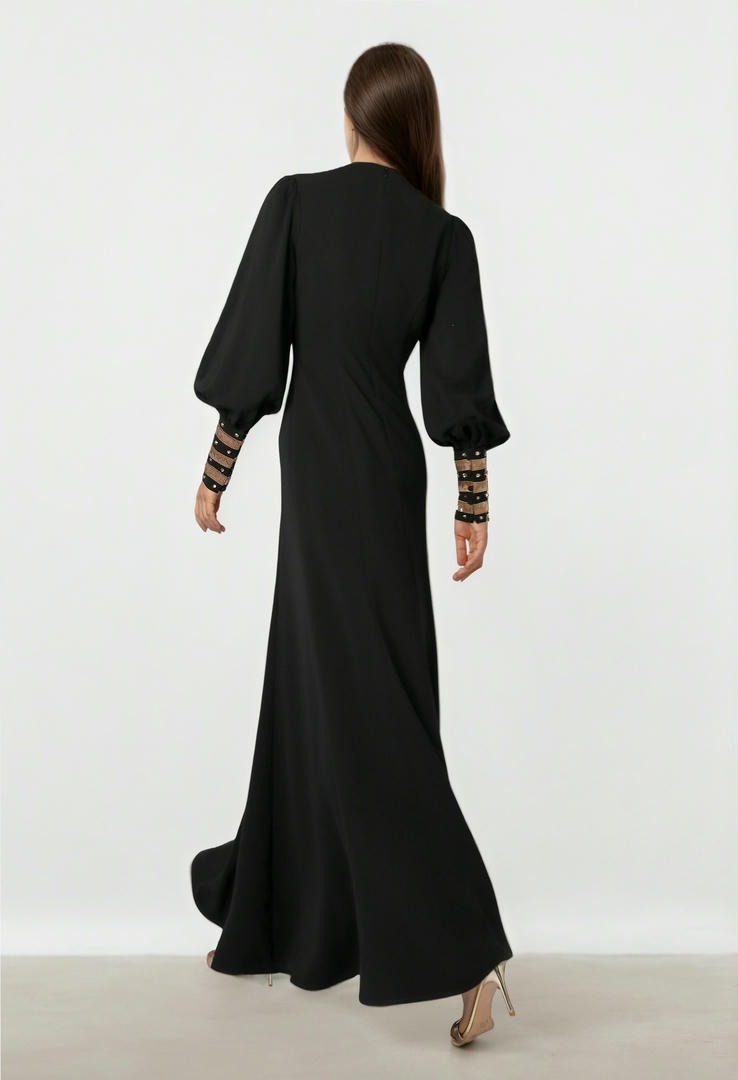 Black Crepe Maxi Dress