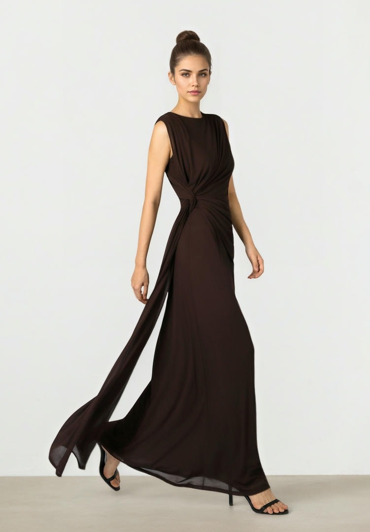 Brown Mesh Dress