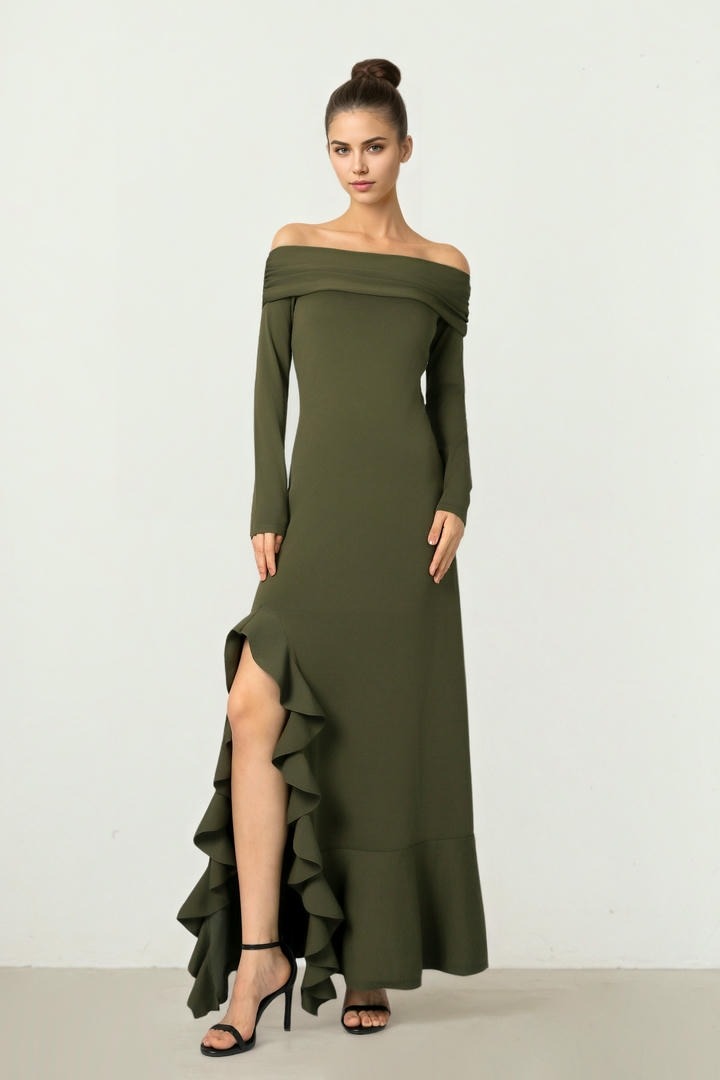 Green Off Shoulder Dress