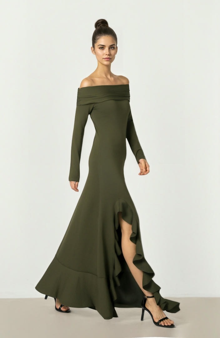 Green Off Shoulder Dress