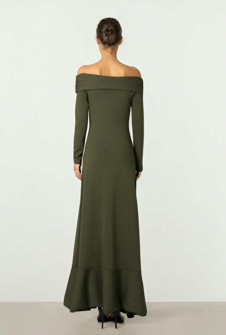 Green Off Shoulder Dress
