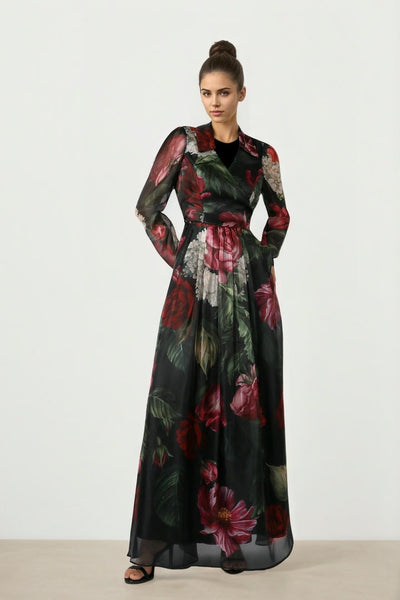 Floral Printed Organza Dress