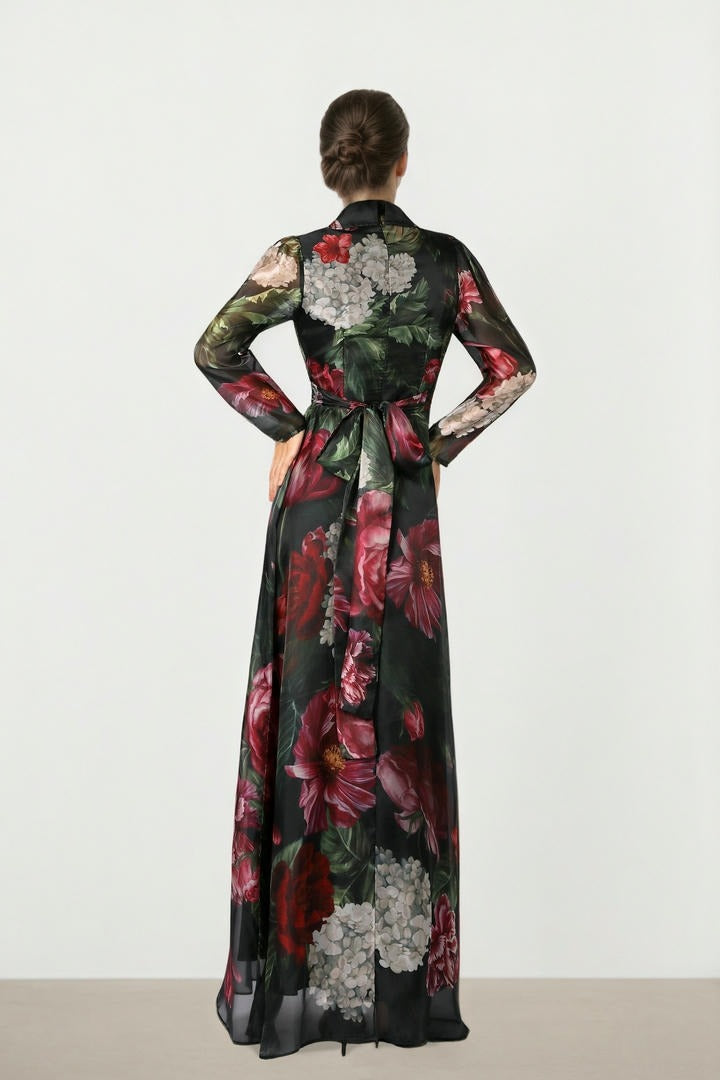 Floral Printed Organza Dress