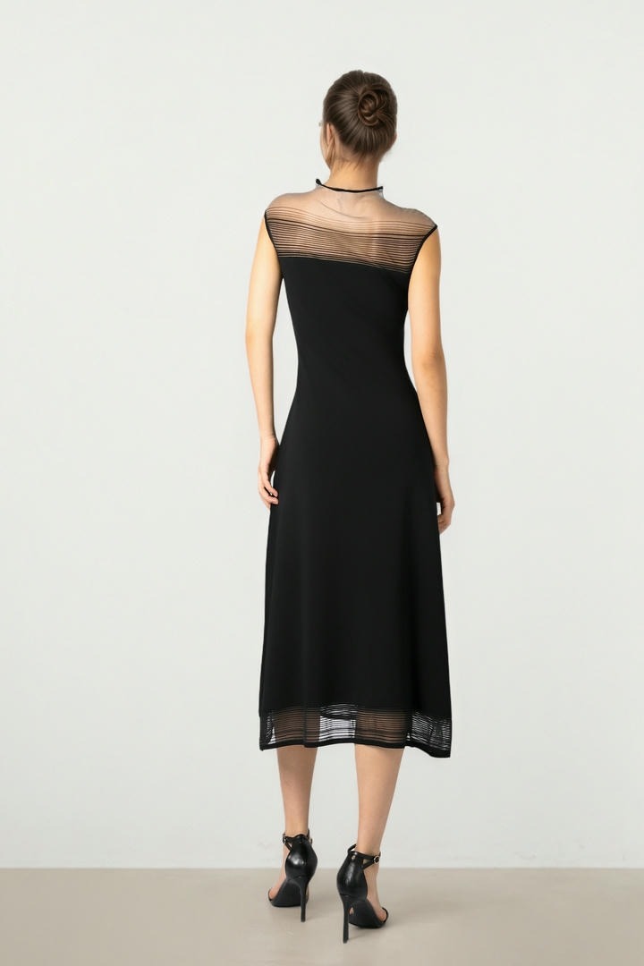 Black Knit Midi Dress