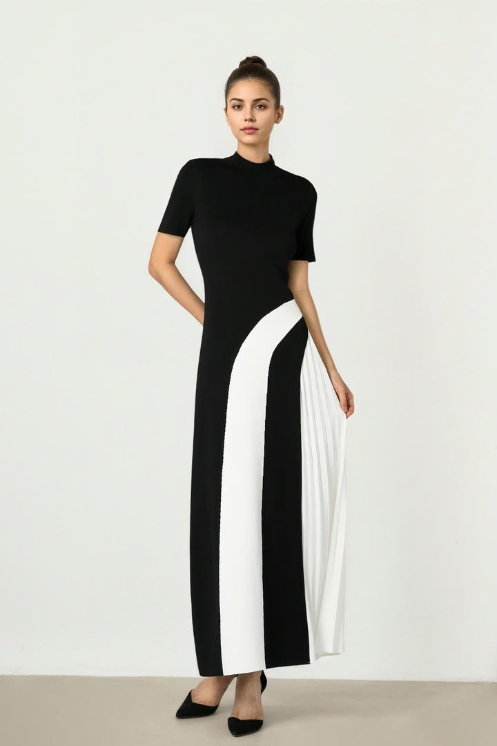 Black & White Knit Dress