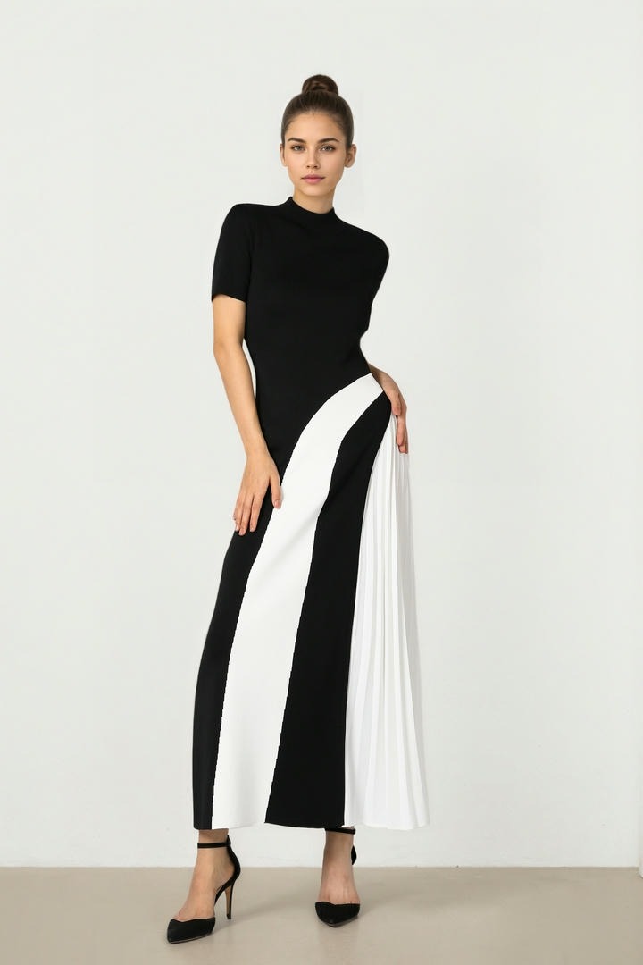 Black & White Knit Dress