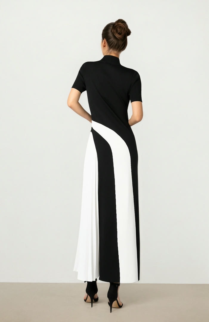Black & White Knit Dress