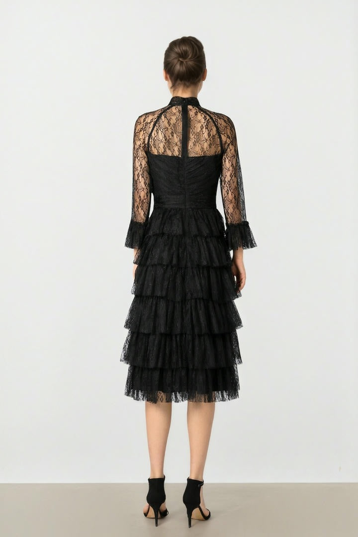 Black Lace Evening Dress