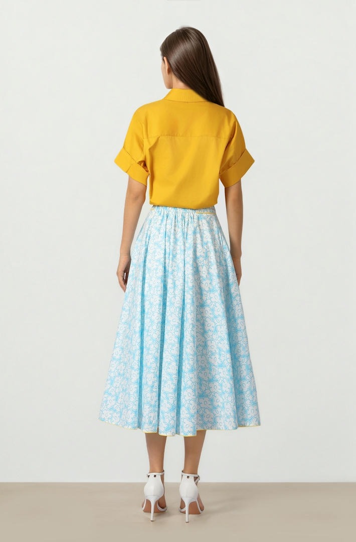 Blue Print Skirt