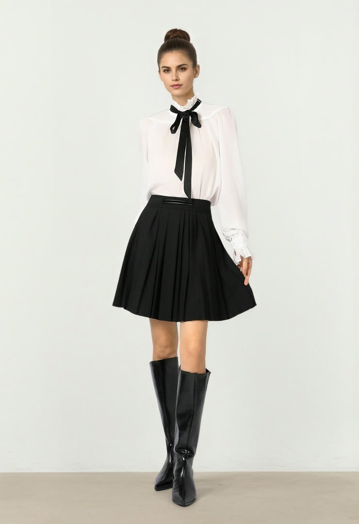 Black Crepe Skirt