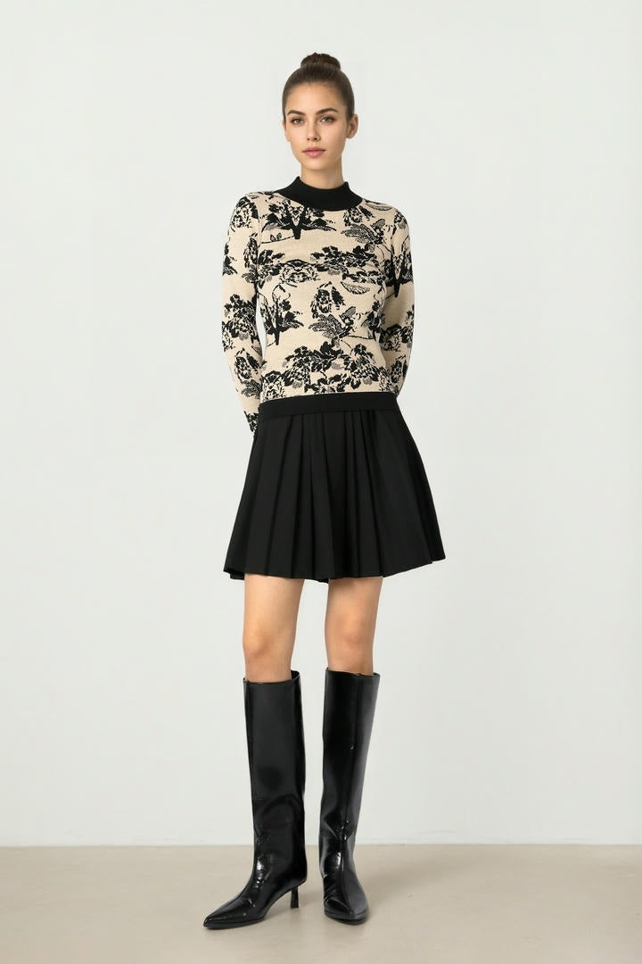 Printed Gold & Black Pullover