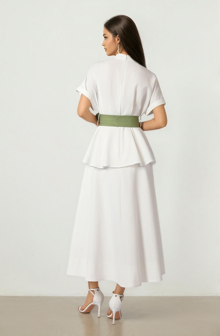 Belted Print Dress