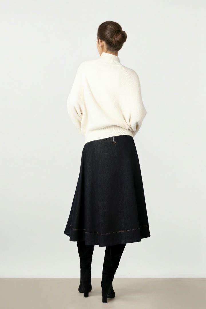 Dark Blue Denim Skirt