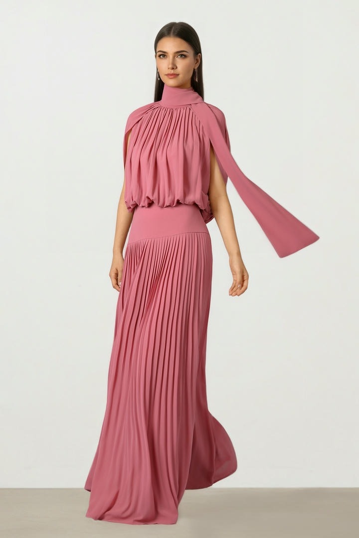 Pleated Maxi Skirt