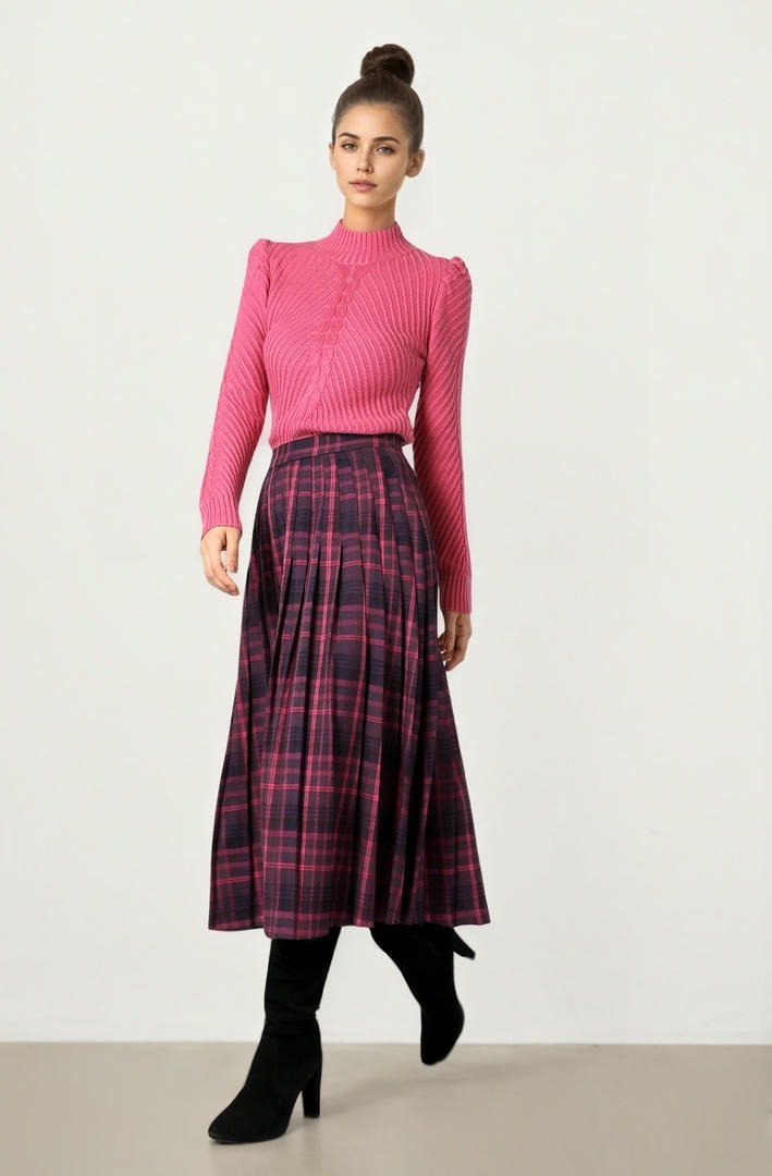 Purple Check Skirt