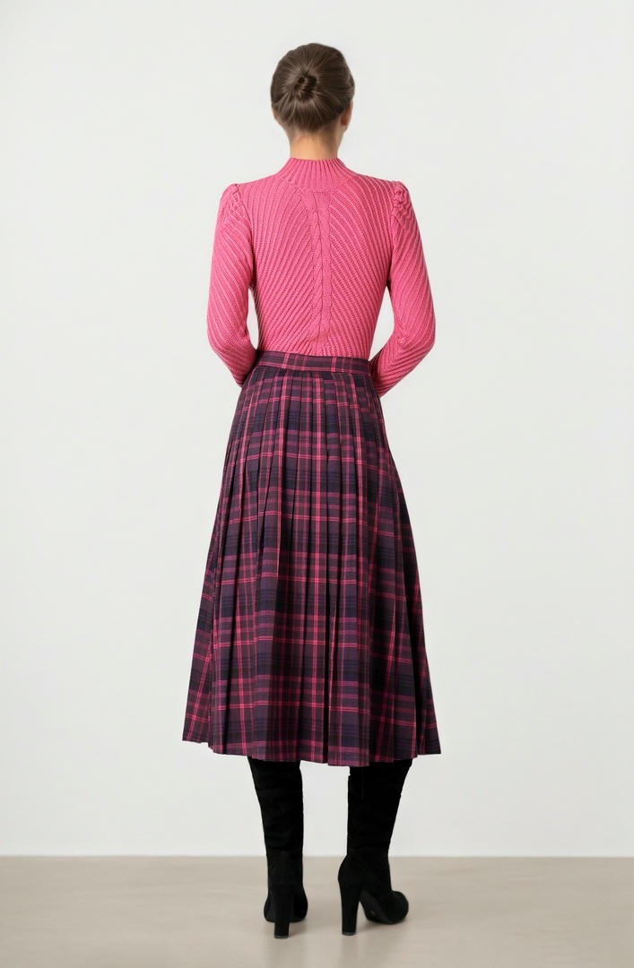 Purple Check Skirt
