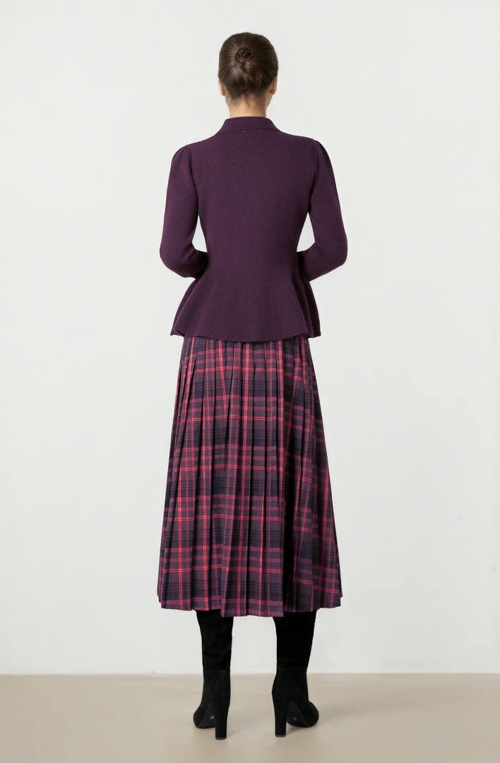 Dark Purple Button Knit