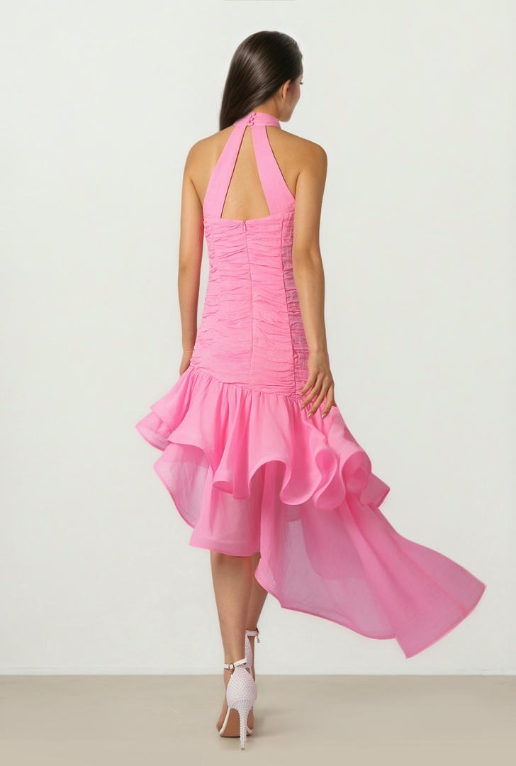 Asymmetric Ruffle Dress