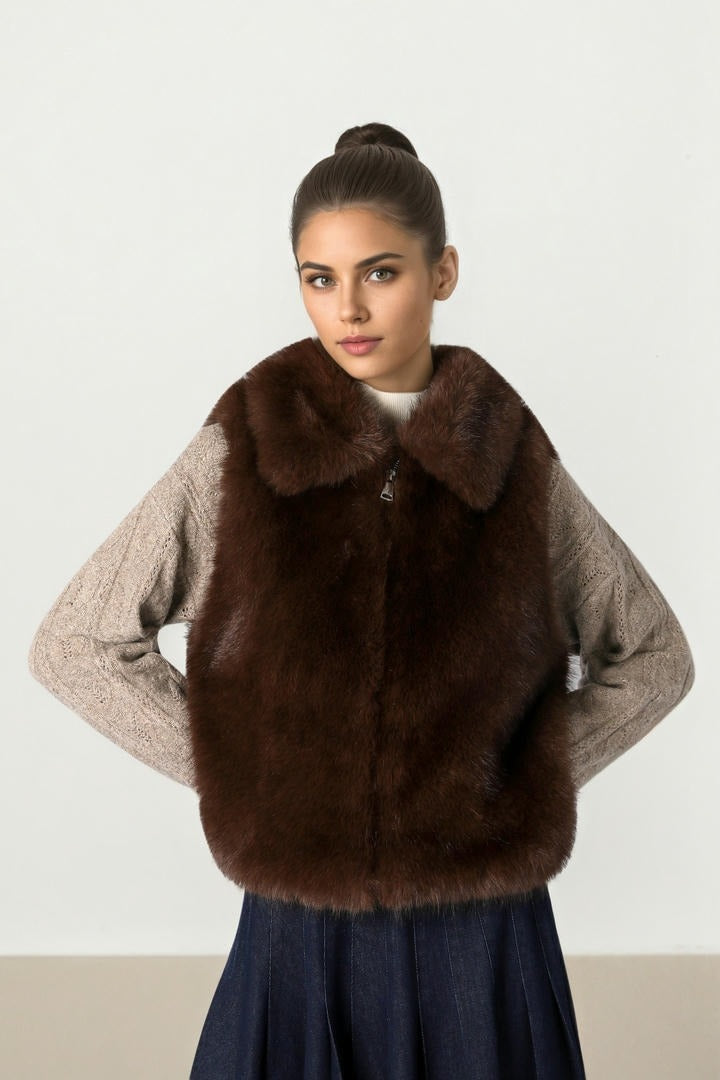 Brown Fur Vest