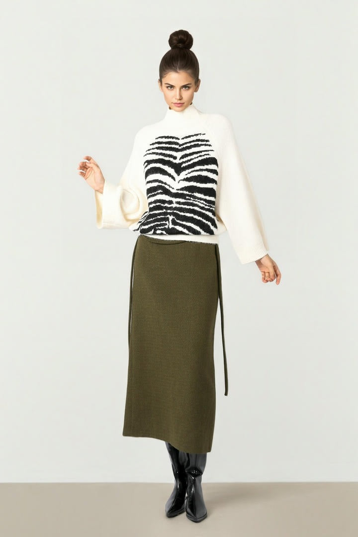 Olive Tweed Skirt