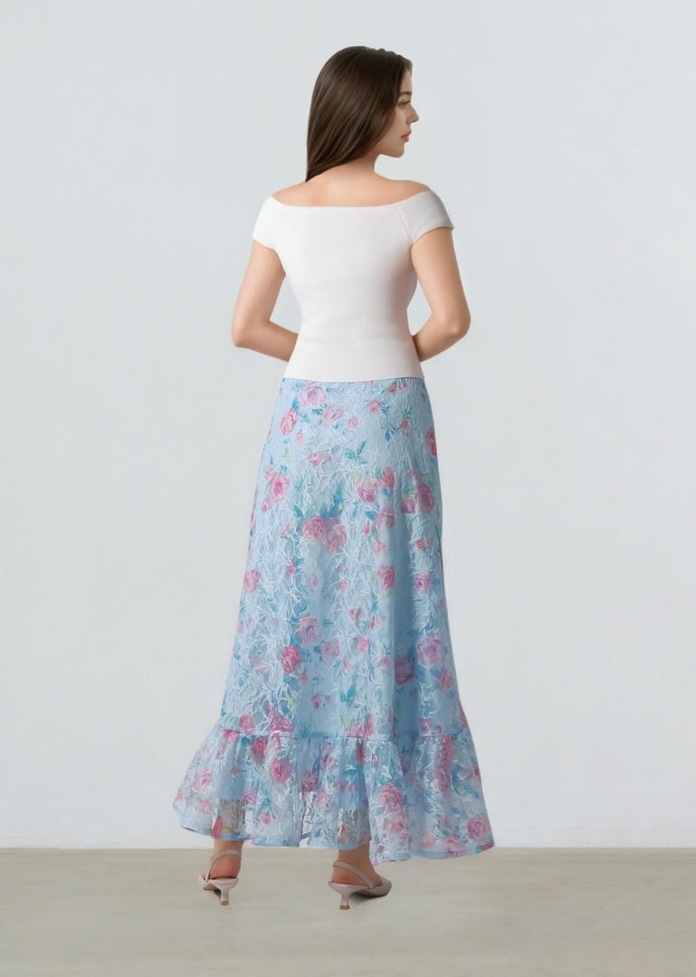 Off-Shoulder Flower Top