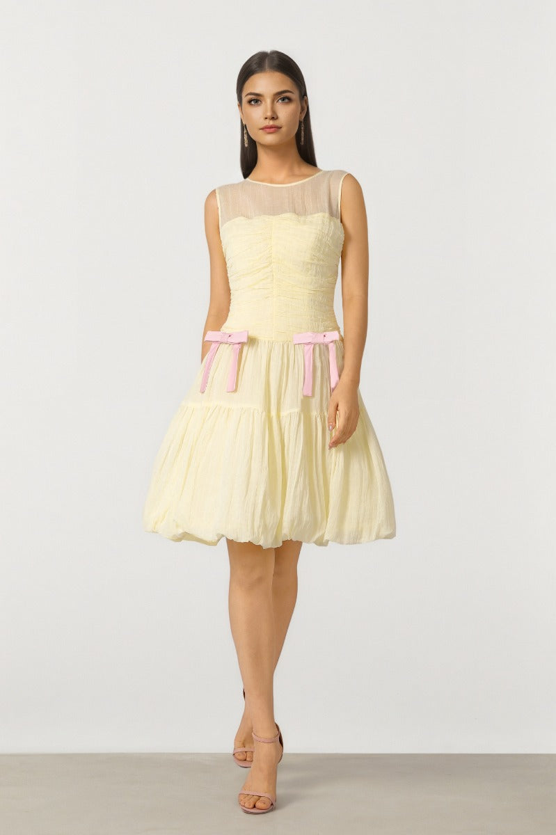 Pleated Bow Dress