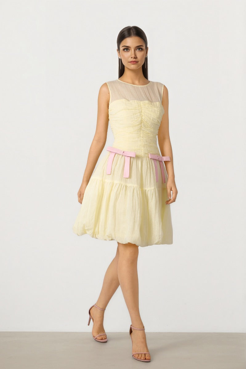 Pleated Bow Dress