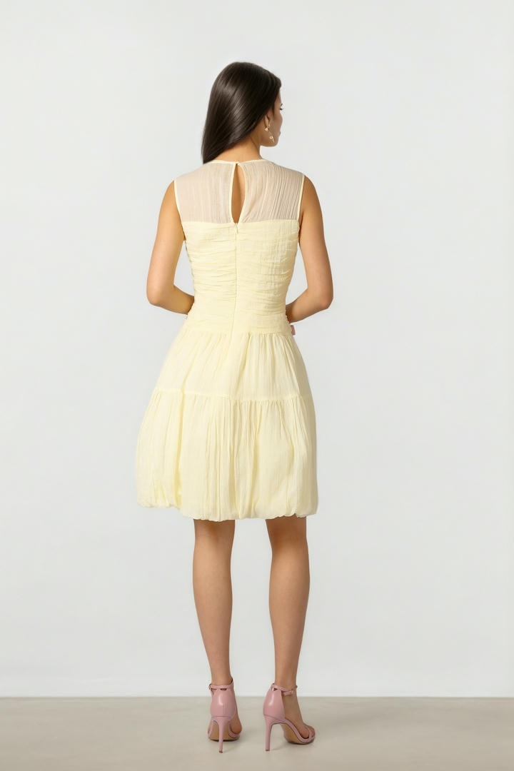 Pleated Bow Dress