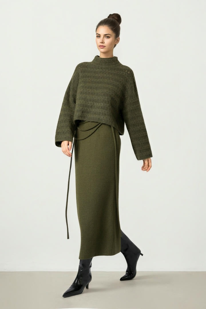 Dark Olive Knit Pullover