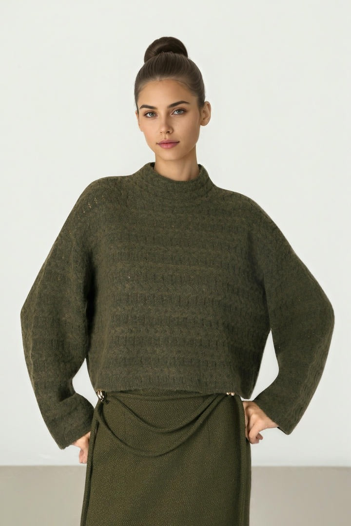 Dark Olive Knit Pullover
