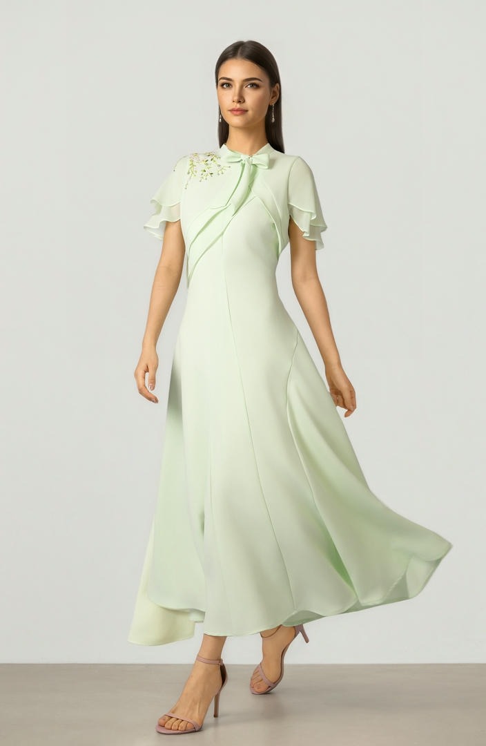 EMBELLISHED MIDI DRESS