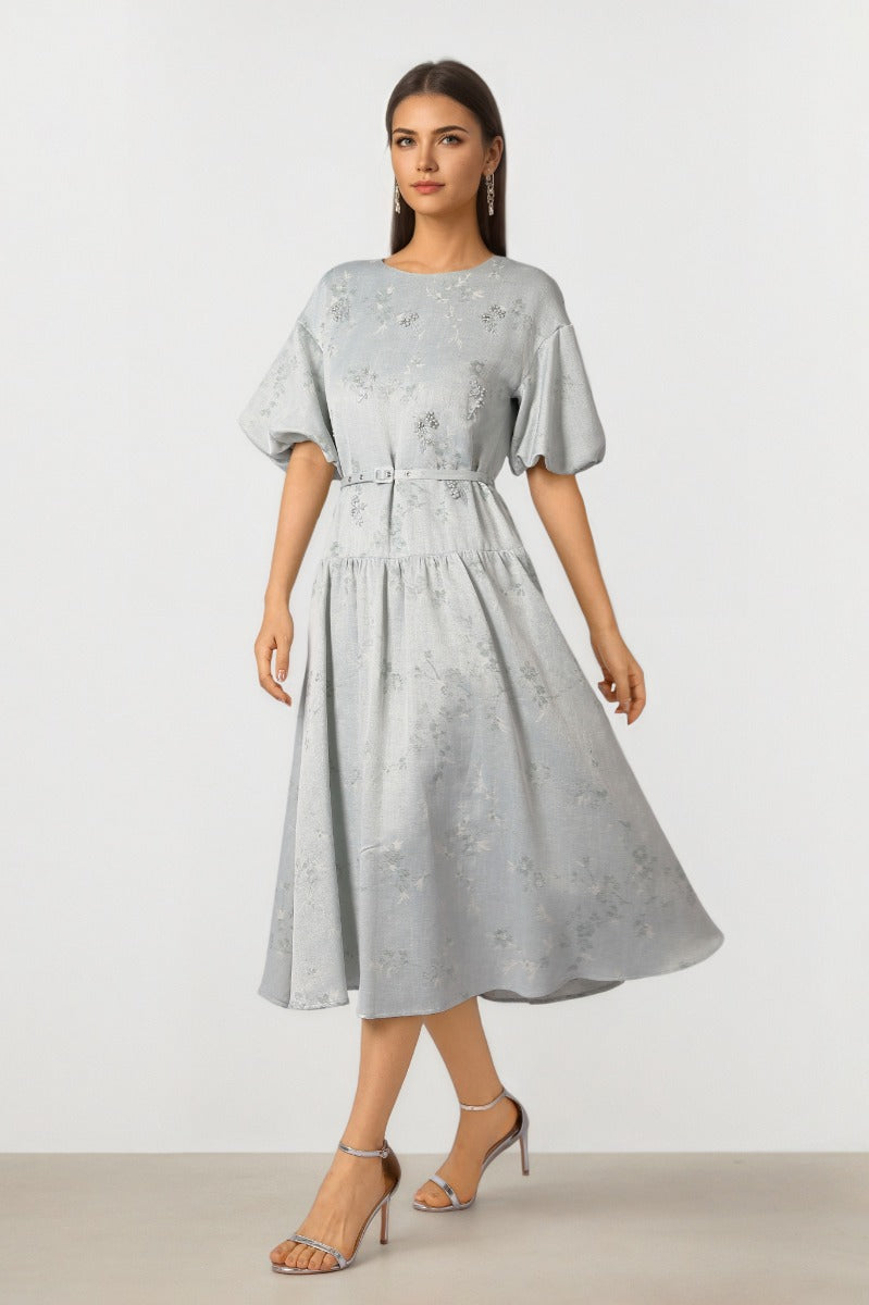 Embellished Brocade Dress