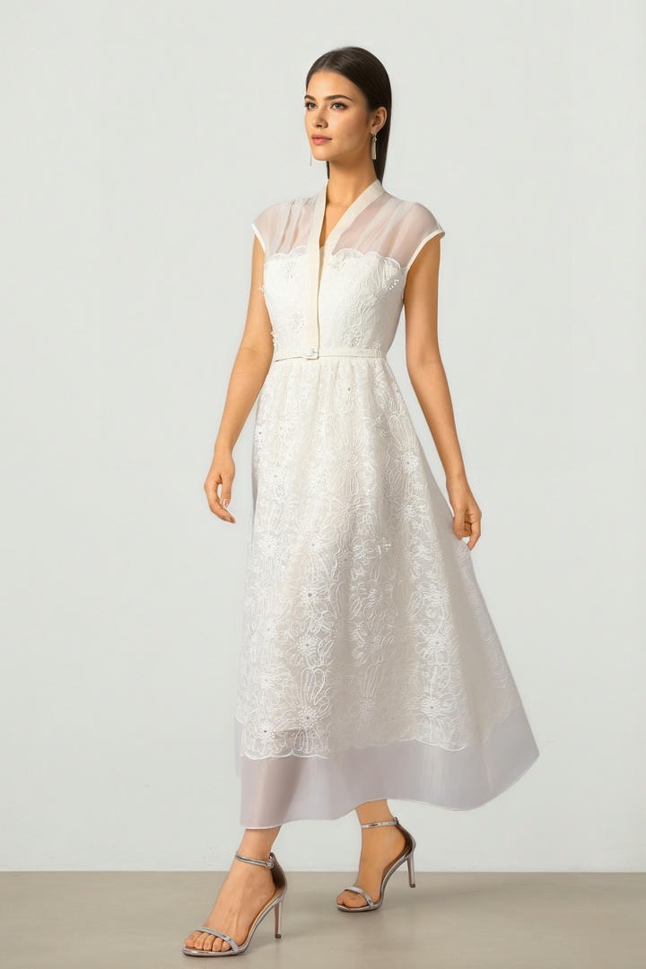 Draped Collar Dress